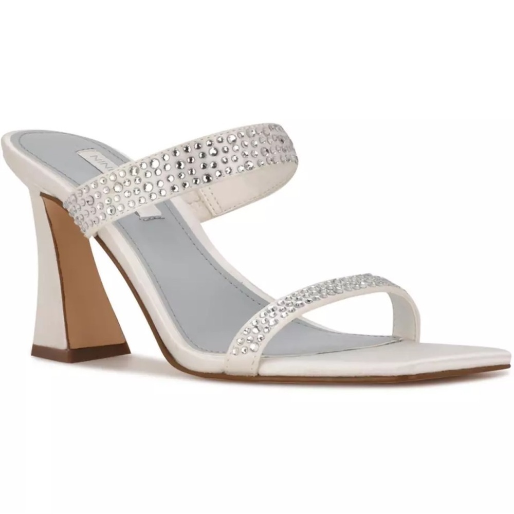Nine West White Rhinestone Heel